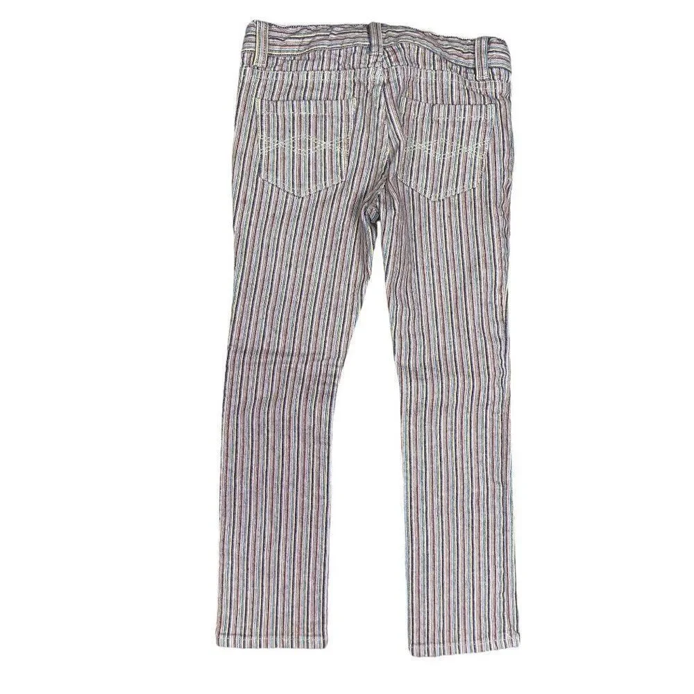 Peek Dungarees Rainbow striped  Girl Jeans Size 6